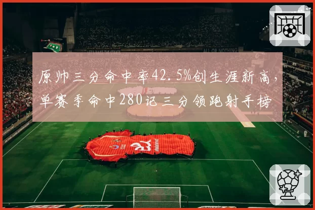 原帅三分命中率42.5%创生涯新高,单赛季命中280记三分领跑射手榜